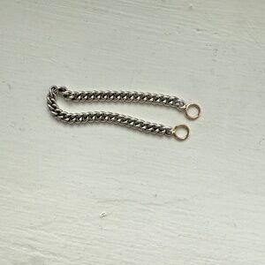 Marla Aaron Heavy Curb Chain in Silver with 14K Gold Hoops (5.5")